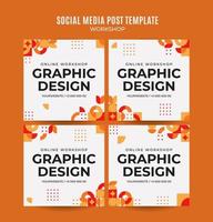 instagram post pack taller web banner plantilla retro colorido abstracto espacio área vector