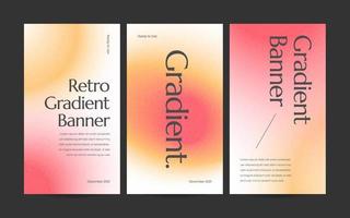 Vertical web banner template retro gradients colorful abstract blurry vector