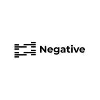 Negative Space N logo design vector