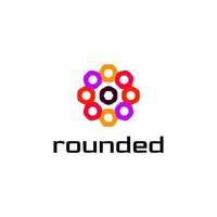 Rounded Tech abstract logo design vector