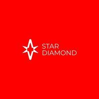 Diamond Star simple logo design vector