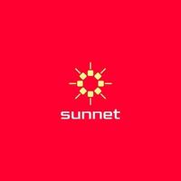 Sun Red  simple logo design vector