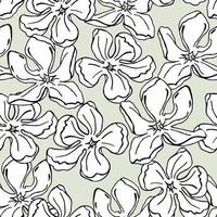 flor de magnolia patrón floral transparente, elementos dibujados a mano para el diseño textil, papel pintado y artesanía vector