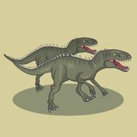 Two Dinosaur. Vector Illustration