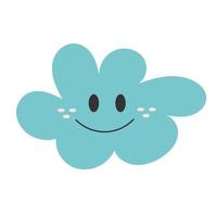 Cute hand drawn print with happy smiling cloud. Simple vector illustration.