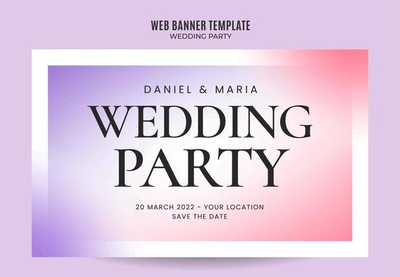 wedding invitation web banner template retro gradients elegance abstract blurry space area