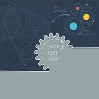 Technology background with gear wheel, gears belt, cover template vector