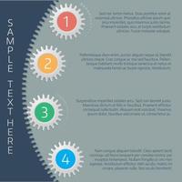 Infographics step by step in the form of gears vector