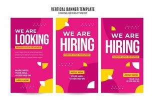 plantilla de vacante de banner web vertical gradientes retro colorido abstracto borroso vector