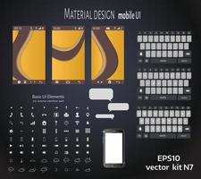 conjunto de fondo de diseño de material de interfaz de usuario vector