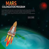 Mars colonization program banner design vector