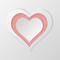 Paper cut hearts  vector background