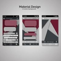 Abstract user interface templates of overlaps paper. set of ui material design background. Smartphone chatting SMS Messages speech Bubbles. Smartphone keyboard. vector