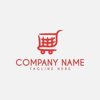 Shopping Basket Chart Trolley Icon Logo Design Template For Commerce Shop Store Market Symbol vector