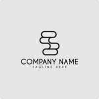 S Letter Monogram Logo Design Template WIth Line Art Style vector