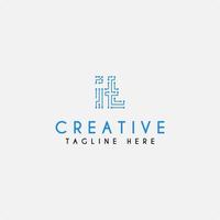 Abstract Technology Logo Design with IT Initial Letter vector