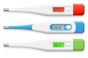 Digital thermometer temperature vector