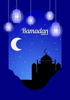 Islamic greeting card design for Ramadan Kareem vector