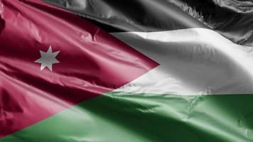 jordanië vlag langzaam zwaaien op de wind-lus. Jordan banner soepel zwaaiend op de wind. volledige vulling achtergrond. 20 seconden lus. video