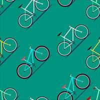 patrón sin costuras. conjunto de la bicicleta de cuatro piñones fijos. estilo moderno colorido plano. ilustración vectorial eps10 vector