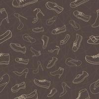 pattern seamless set of women shoes. doodle drawing design style. vector illustration eps10