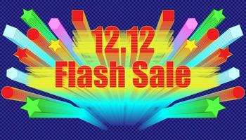 12.12 flash sale effect blend retro style.  plaid blue color background style. vector illustration eps10