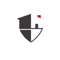 Business logo design property shield of home insurance illustration vector