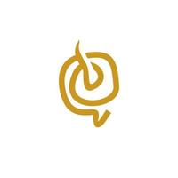 Business logo design simple spiral line gold abstract bubble talk vector