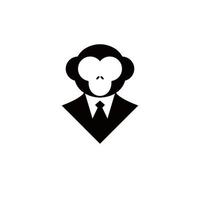 Animal logo design ape illustration of smart business career vector