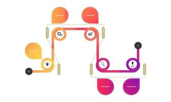 subring hightway roadmap timeline elements with markpoint graph think search gear target icons. vector illustration eps10