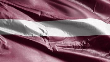 Latvia textile flag waving on the wind loop. Latvian banner swaying on the breeze. Fabric textile tissue. Full filling background. 10 seconds loop. video