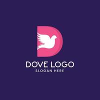 Logo Design Concept D Dove vector