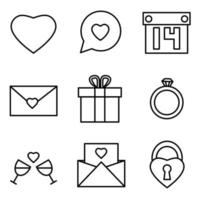 Valentine icon set vector