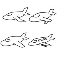 Coloring airplane sketch vector
