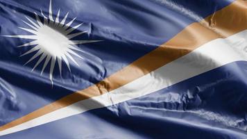 Marshall Islands flag waving on the wind loop. Marshall Islands banner swaying on the breeze. Full filling background. 10 seconds loop. video