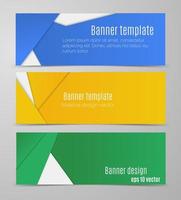 Simple colorful horizontal vector banners in a material design style