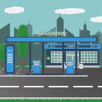 Petrol gas station concept in flat design style vector