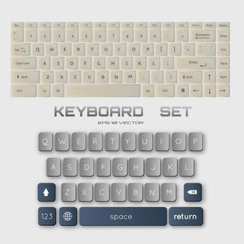 Compact computer keyboard  and smarphone keyboard vector