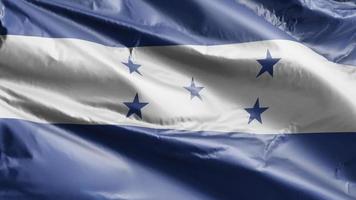 bandera de honduras ondeando lentamente en el bucle de viento. estandarte hondureño balanceándose suavemente con la brisa. fondo de relleno completo. Bucle de 20 segundos. video