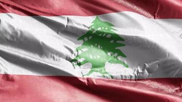 Lebanon textile flag waving on the wind loop. Lebanese banner swaying on the breeze. Fabric textile tissue. Full filling background. 10 seconds loop. video