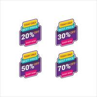 Discount badge collection set template vector