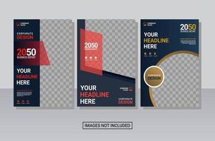 Creative corporate book cover collection design template vector