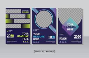 Creative corporate book cover collection design template vector