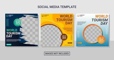 plantilla de conjunto de publicaciones de redes sociales de viajes