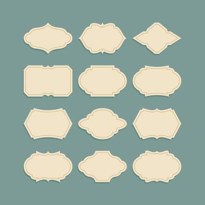 Vintage labels and frame set design template