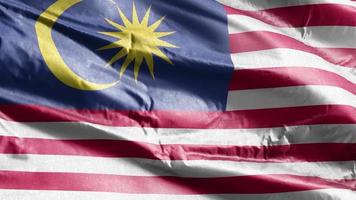 Malaysia textile flag waving on the wind loop. Malaysian banner swaying on the breeze. Fabric textile tissue. Full filling background. 10 seconds loop. video