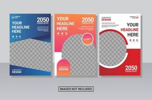 Modern business annual report template vector