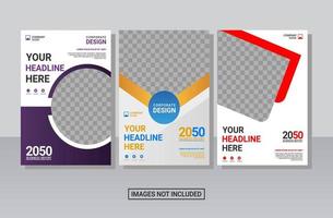 Creative corporate book cover collection design template vector