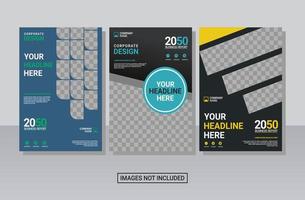 Creative corporate book cover collection design template vector