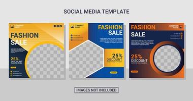 Fashion social media post set template vector